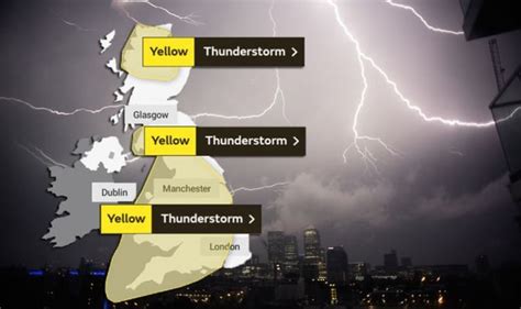 thunderstorm warning today uk.